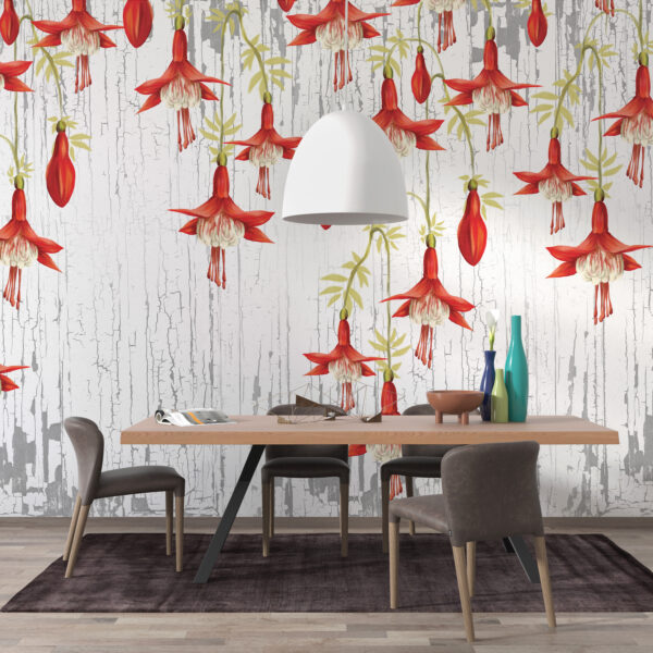 Fototapeta Zwisające Czerwone Kwiaty