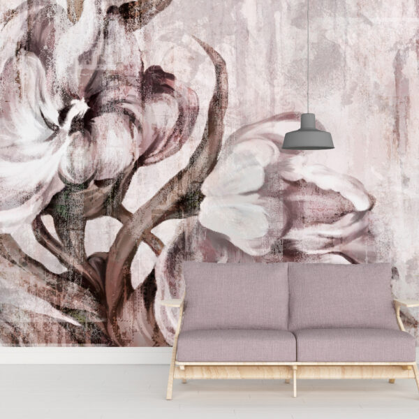 Fototapeta Kwiaty Szary Beż