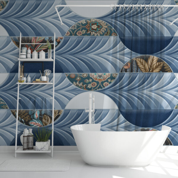 Fototapeta Niebieski Motyw Geometryczny