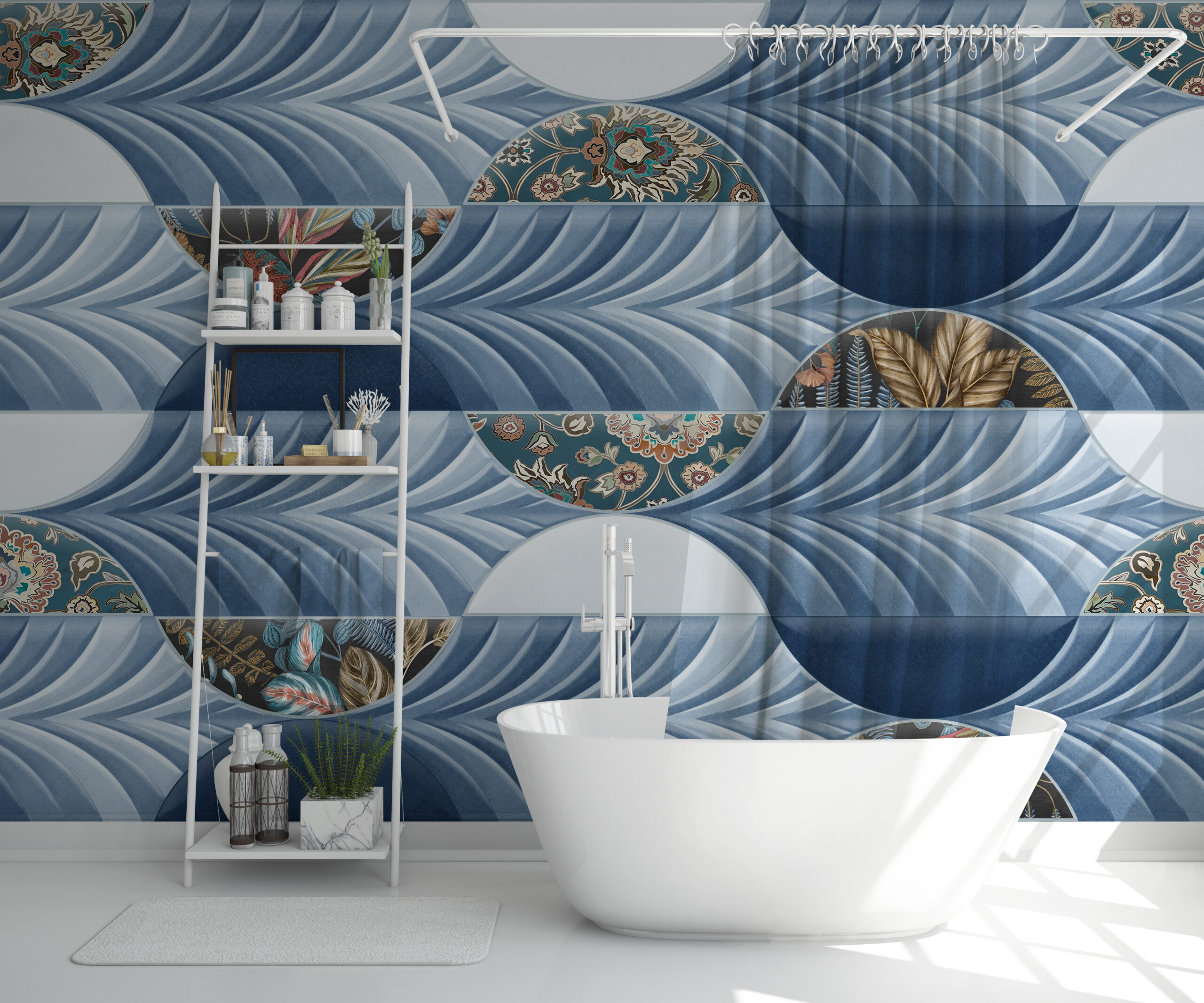 Fototapeta Niebieski Motyw Geometryczny