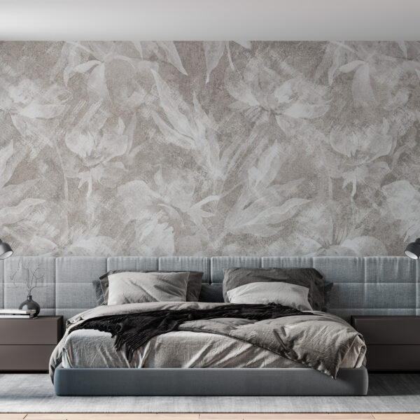 Fototapeta Kwiaty Szary Beż