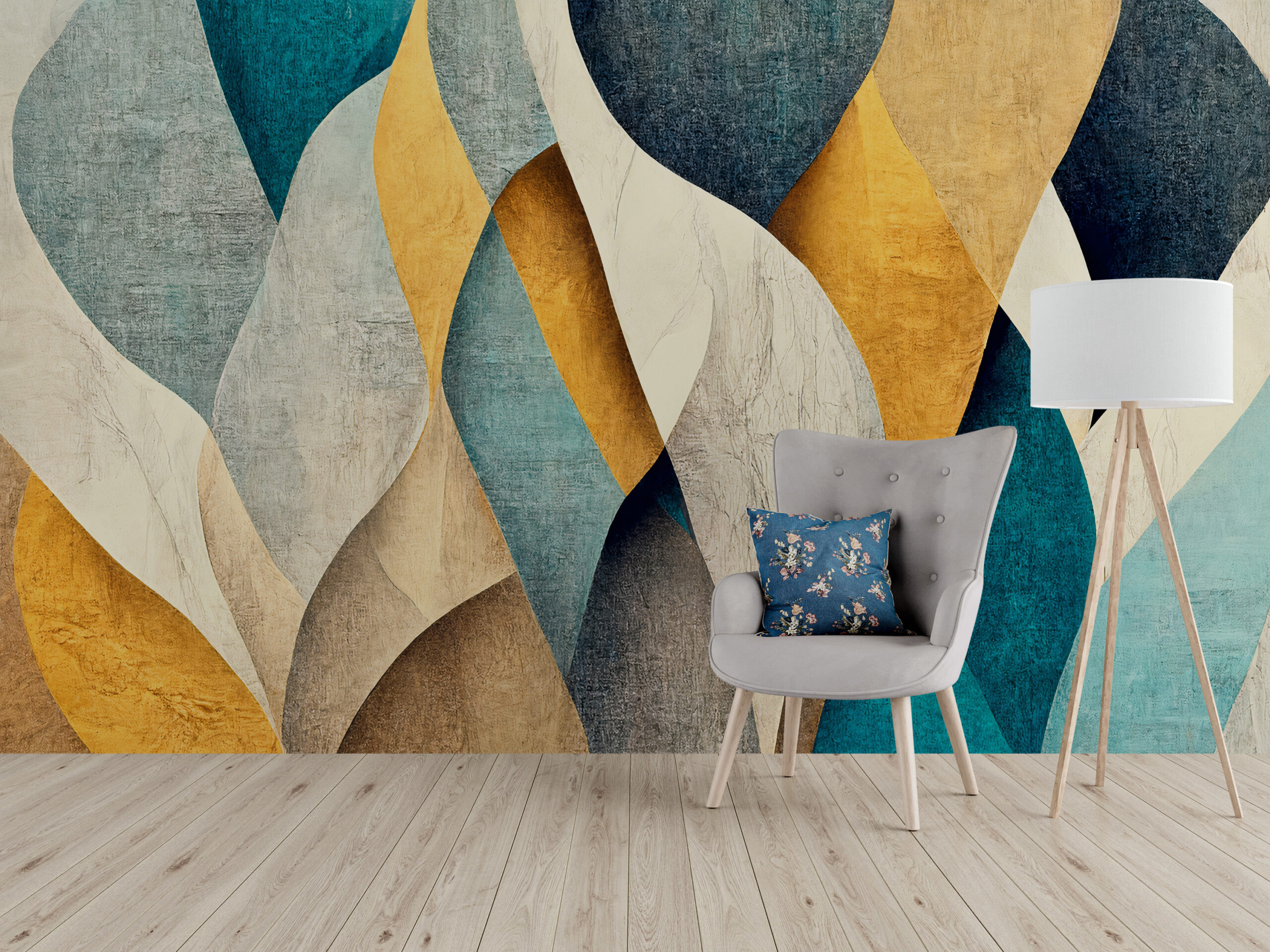 Fototapeta Abstrakcja W Beżu I Turkusie