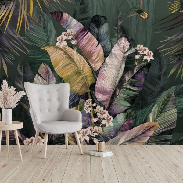 Fototapeta Liście Tropikalne Ciemna