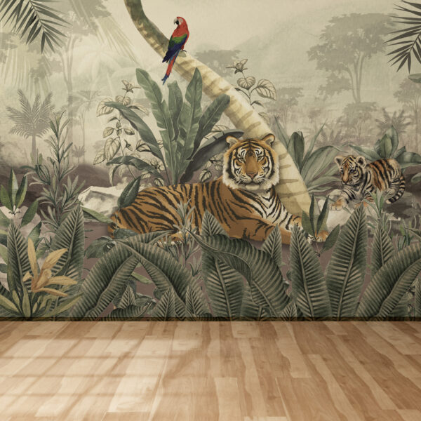 Fototapeta Tygrysy Na Tle Dżungli