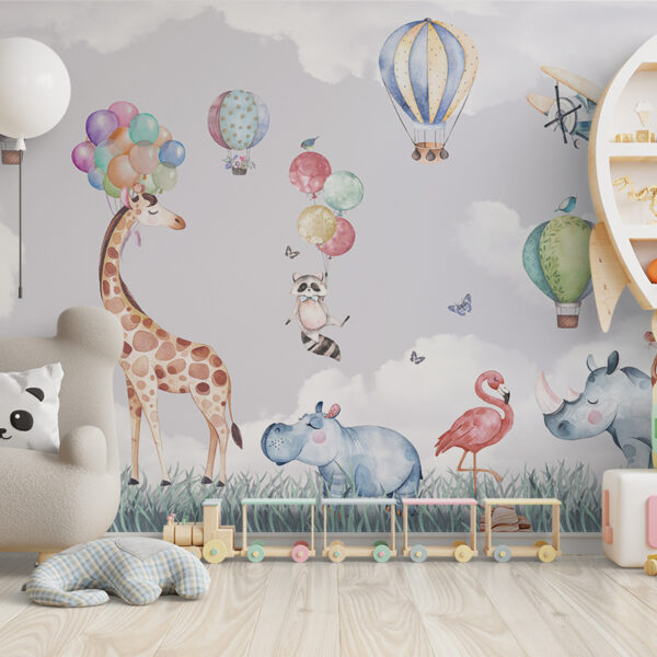 Fototapeta Żyrafa Z Balonami