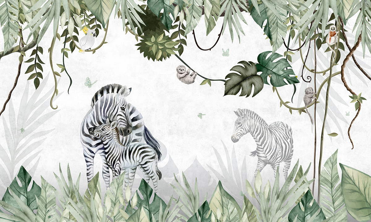 Mural,Wallpaper.,Kid,Wallpapers.,Tropical,Background.,Wallpaper,For,Children,Room