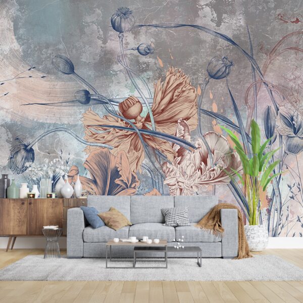 Fototapeta Kwiaty Muśnięte Pędzlem