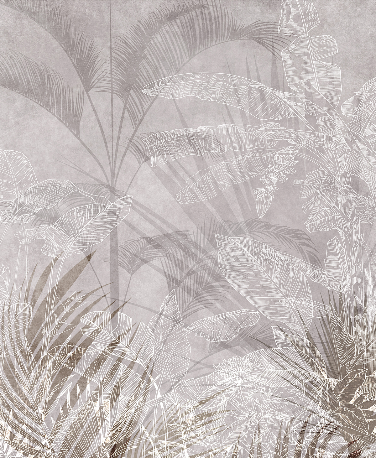 Abstract,Jungle,Illustration,,Tropics,,Mural,,Wallpaper