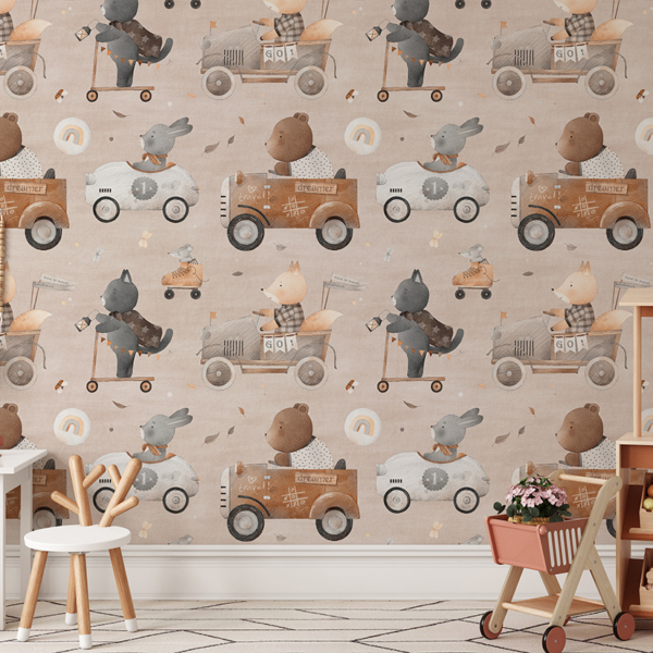Retro automobiliuose esančių gyvūnų freskos
