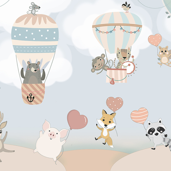 Tapety Zvířata s balónky Srdce