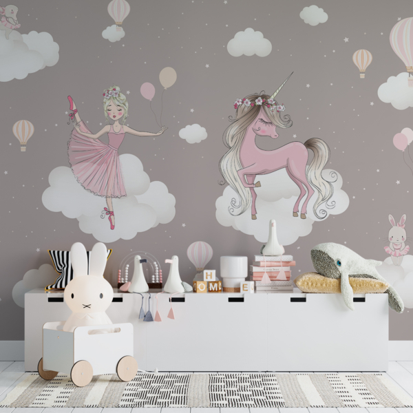 Fototapeta Princezna tančící s jednorožcem