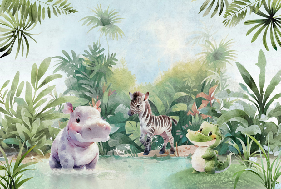 Watercolor,Mural,Wallpaper.,Wallpapers,For,Kids.,Wallpaper,For,Children's,Room