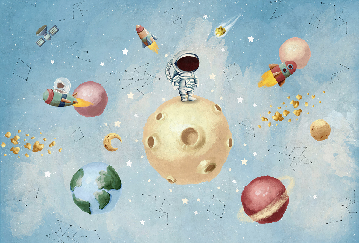 Mural,Wallpaper.,Kid,Wallpapers.,Wallpaper,For,Children,Room,With,Little