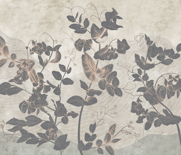 Sieninė tapyba „Dark Ivy”, pilkos spalvos