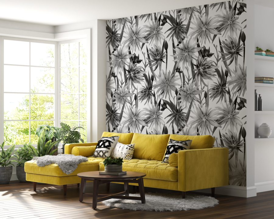 Mural flori negre