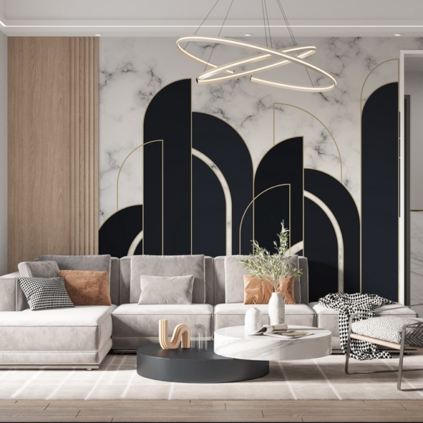 Sienų tapyba Juoda Geometrinis modelis