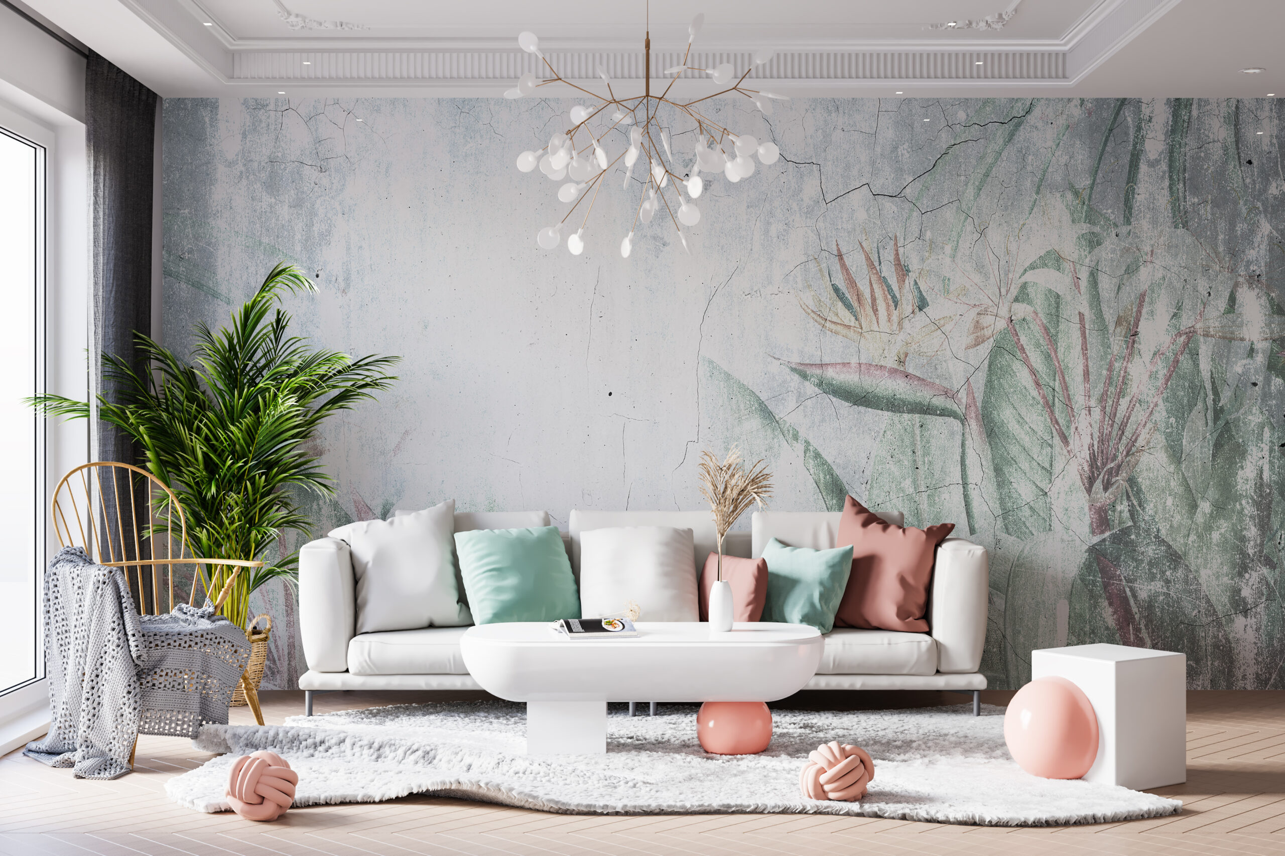 Nástěnná malba Starý půvab Strelitzia