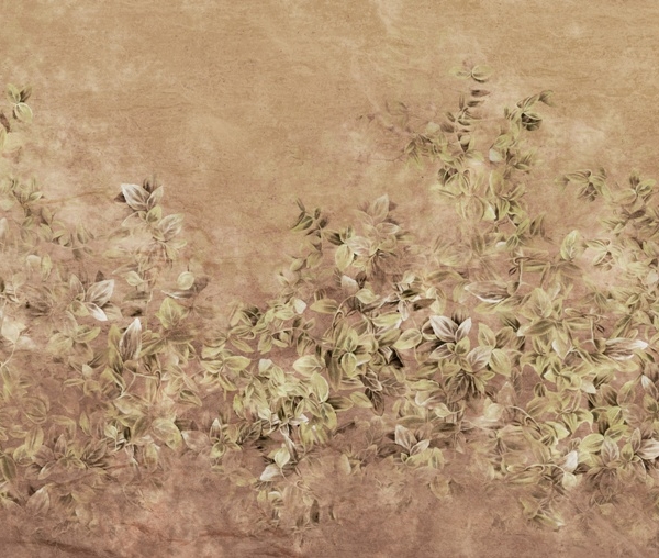Tapetai „Petite Leaves” šiltos rudos spalvos