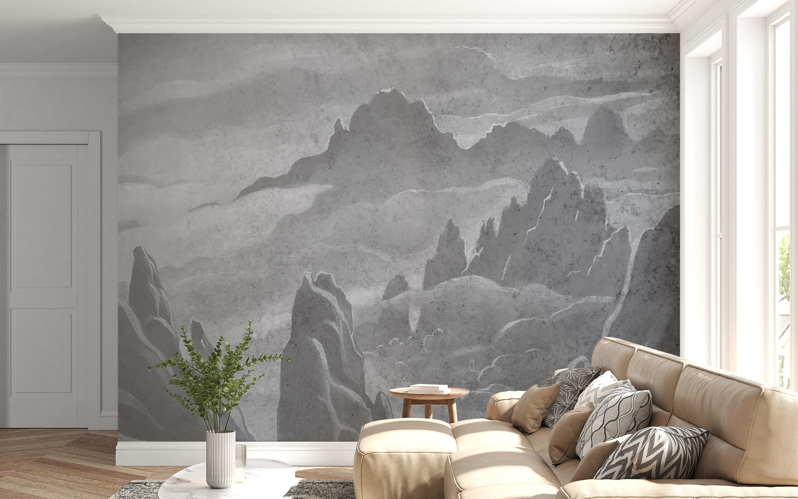 Mural Mountain Grey