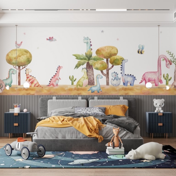 Sienų tapyba Spalvoti dinozaurai