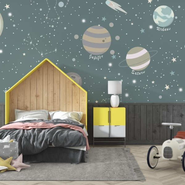 Spalvotos planetos sieninė tapyba