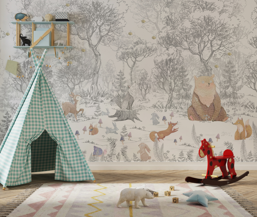 Tablou mural Animale colorate din pădure