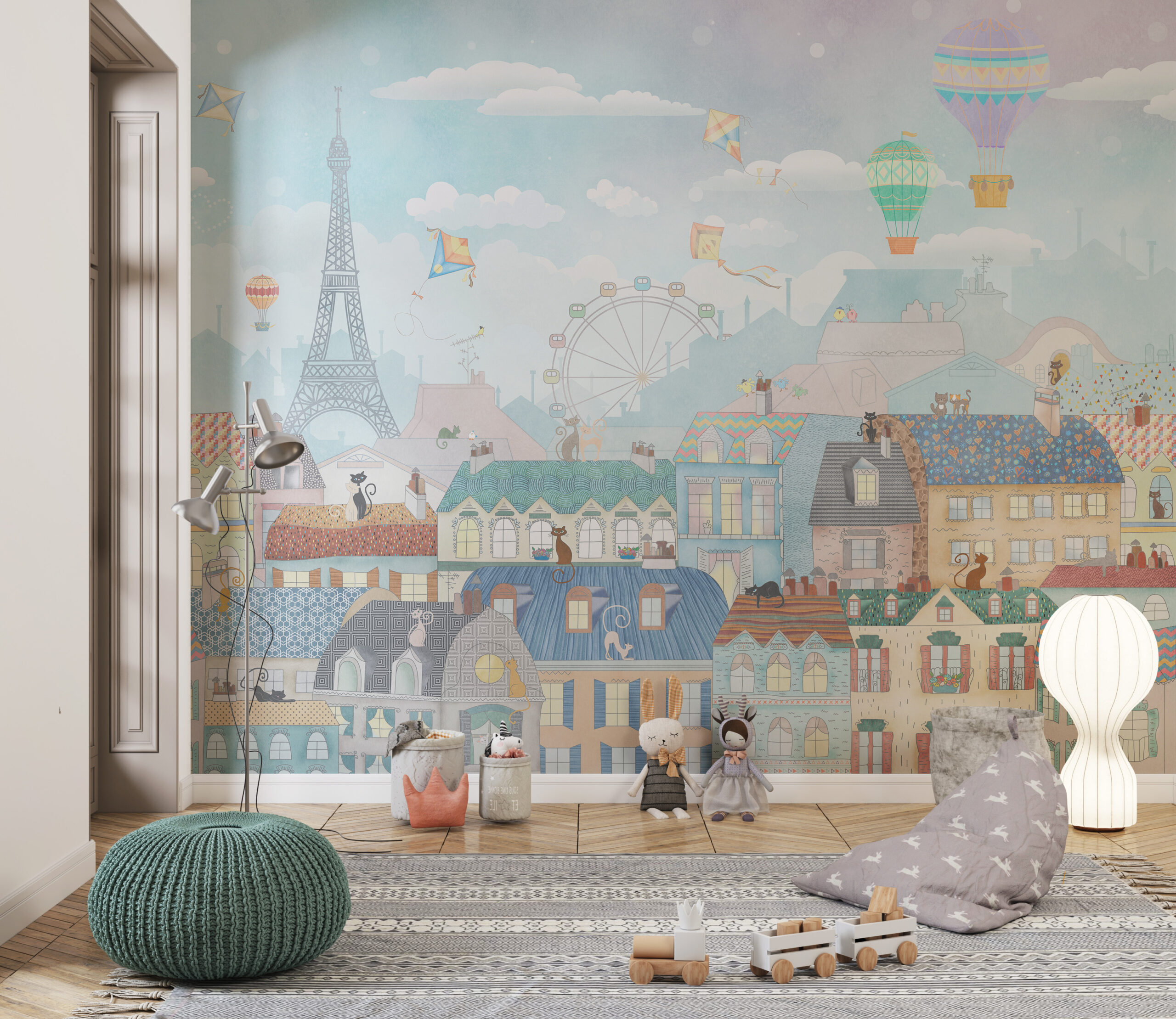 Barevná nástěnná malba v Paříži