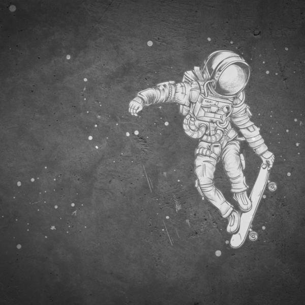 Nástěnná malba Kosmonaut mezi hvězdami