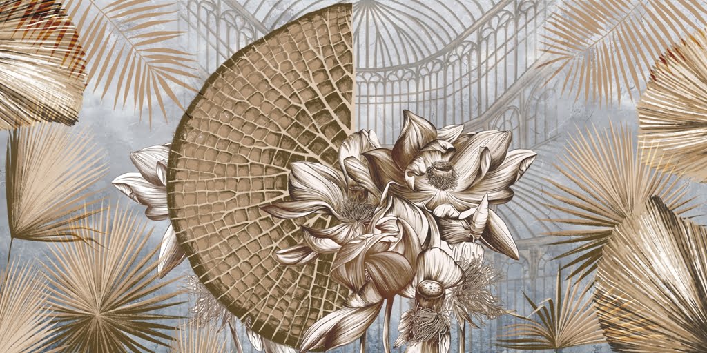 Fototapeta-Kwiat-Lilii-i-Liscie-Palmy_2124904154