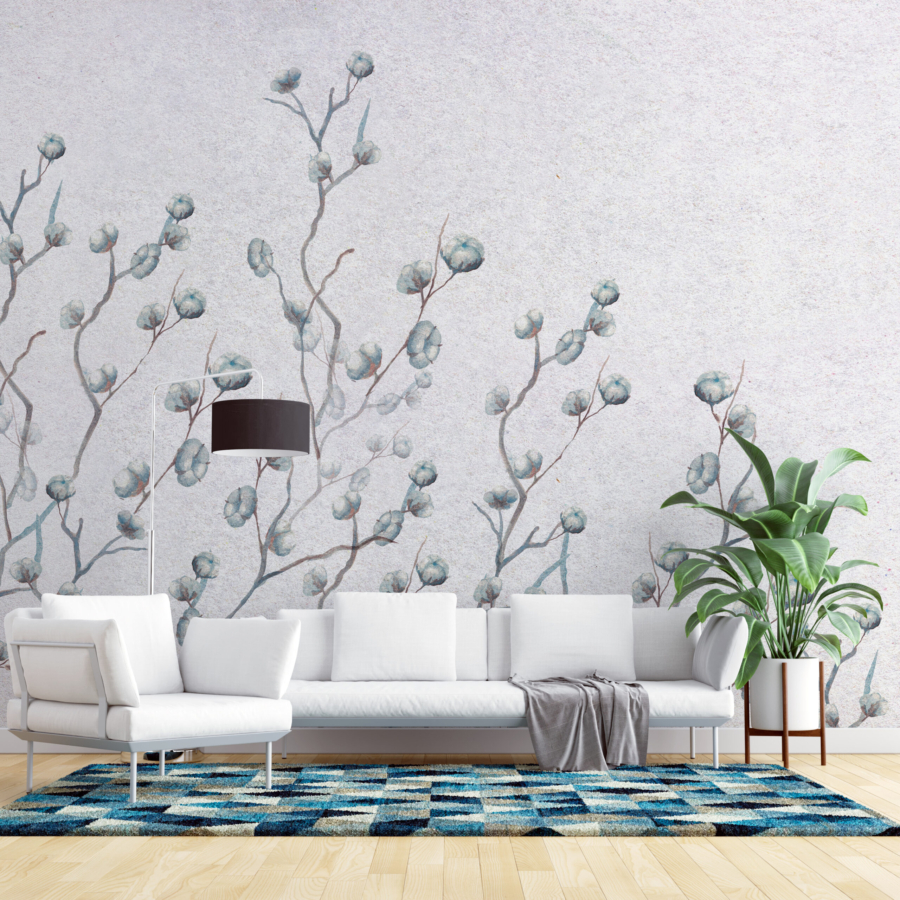 Mural Cotton Blossoms