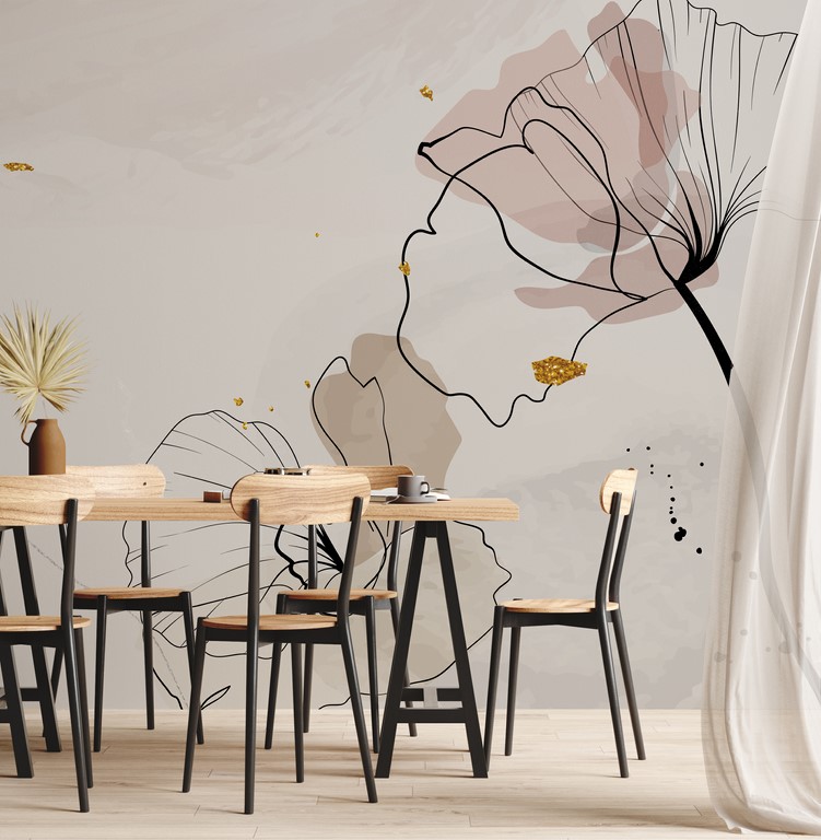 Tapete Dash-painted flowers