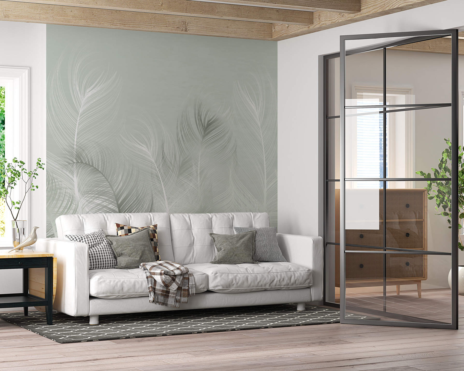 Nástěnná malba Lehkost peří