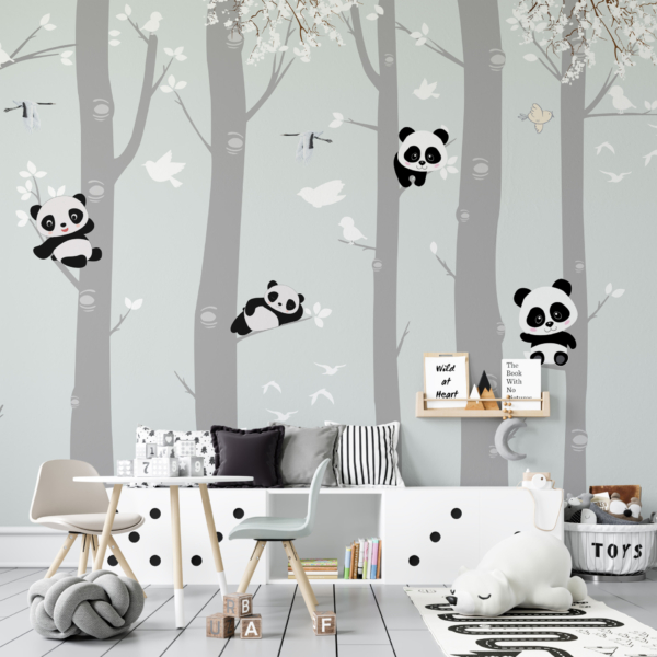 Sienų tapyba Panda Bears in the Trees