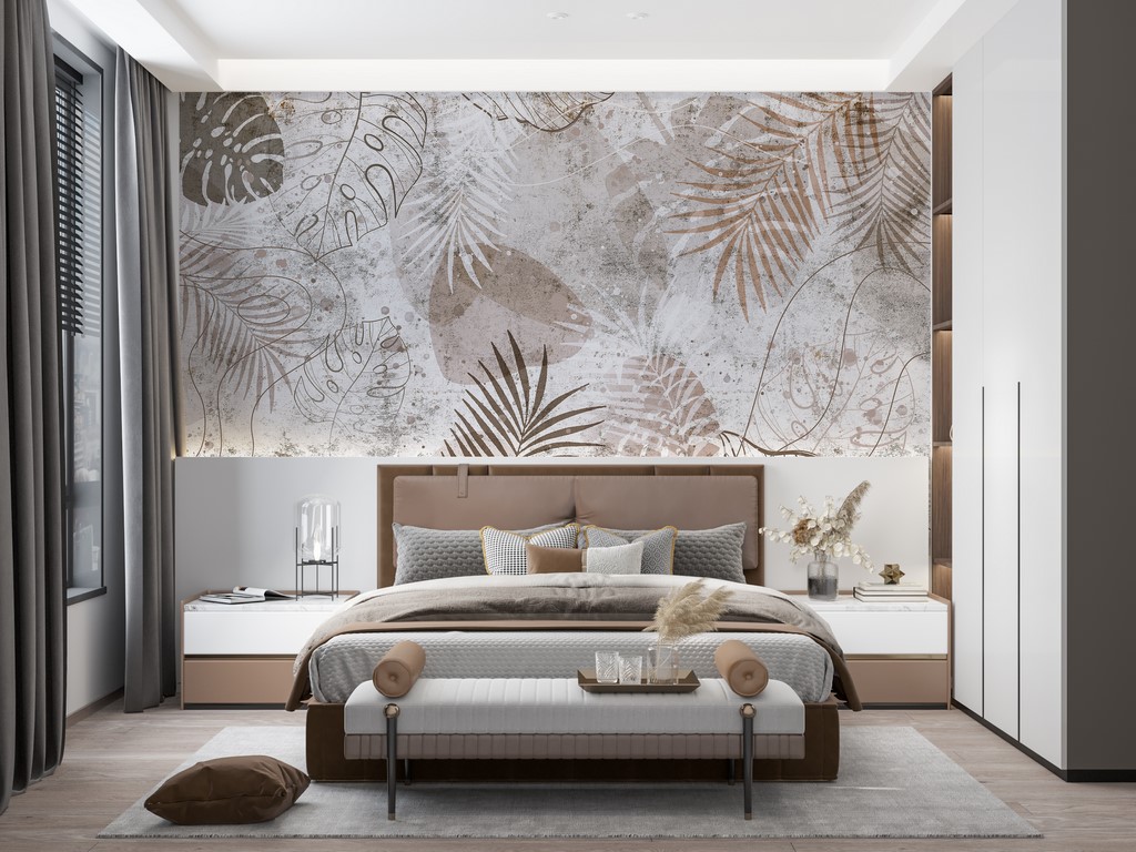 Fototapete mit tropischen Blättern