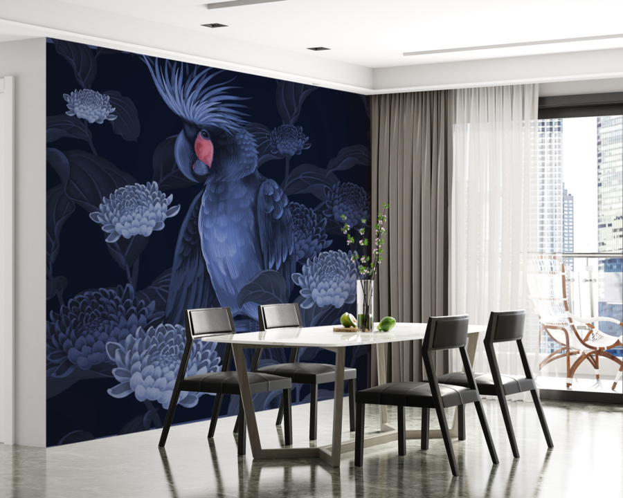 Mural Blue Parrot