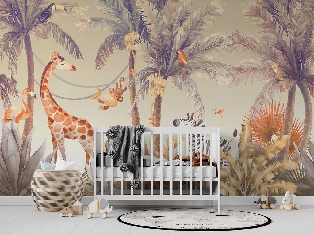 Fototapete Glückliche Tiere im Dschungel