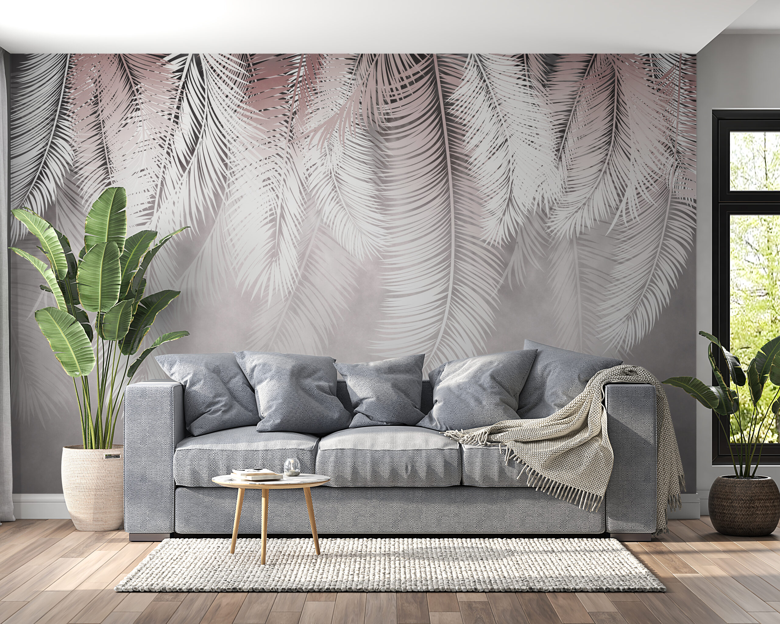 Nástěnná malba Hanging Leaves