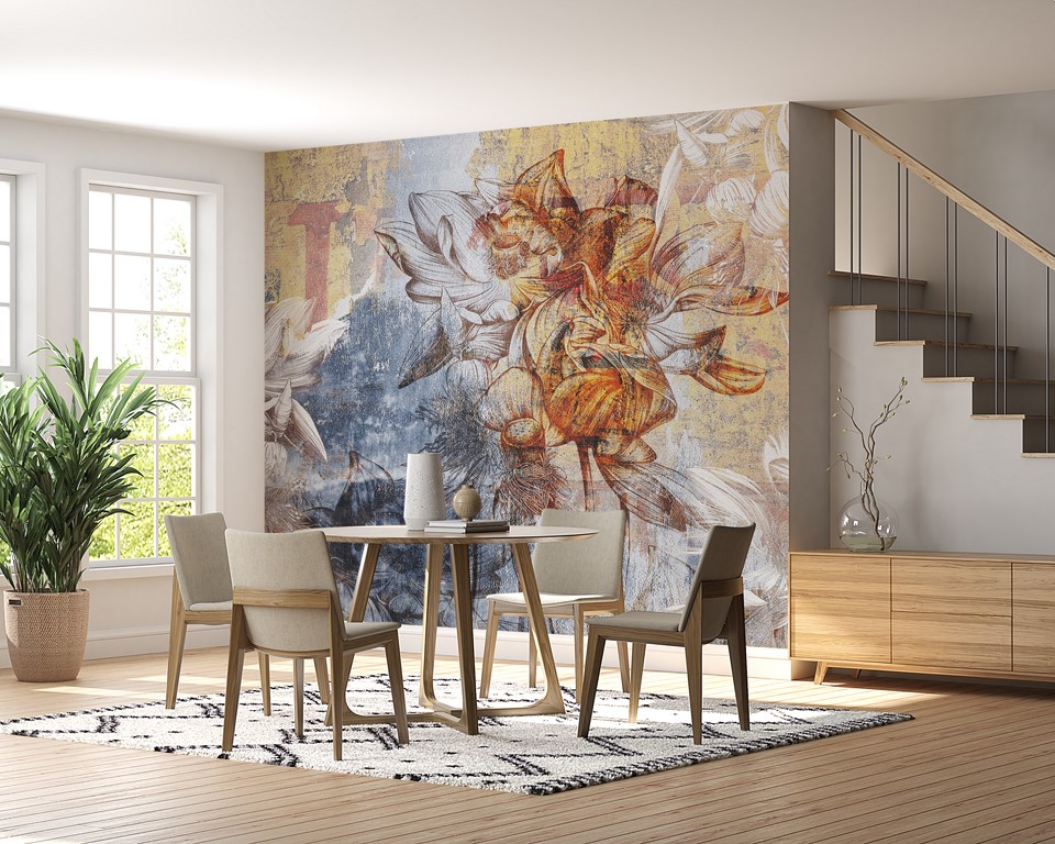 Nástěnná malba Lekníny na zdi