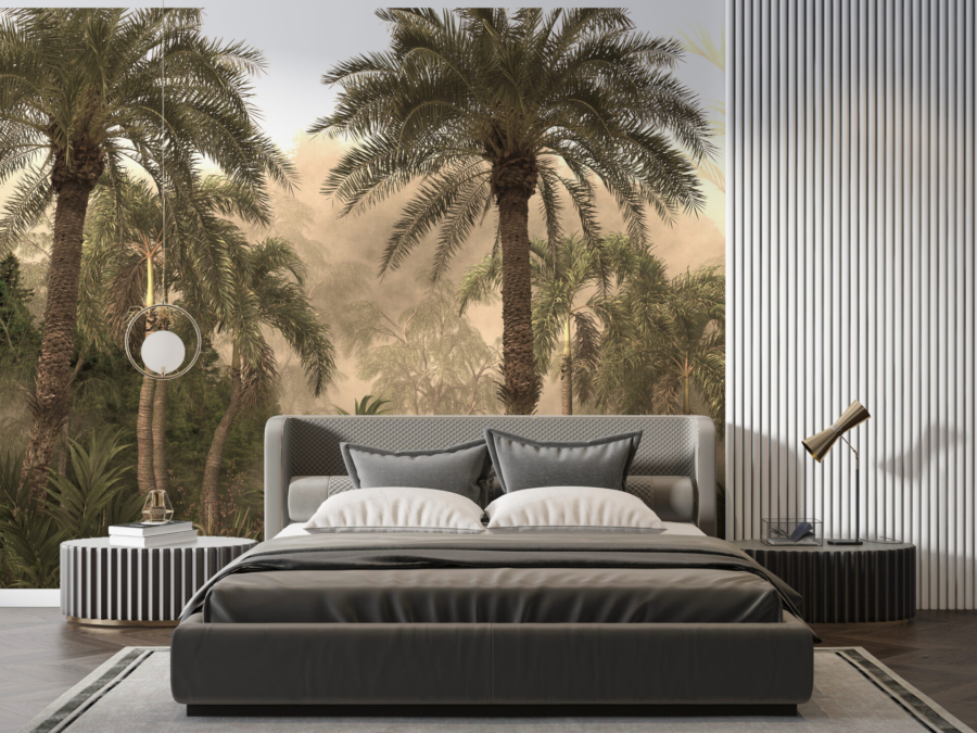 Nástěnná malba Vysoké palmy na slunci