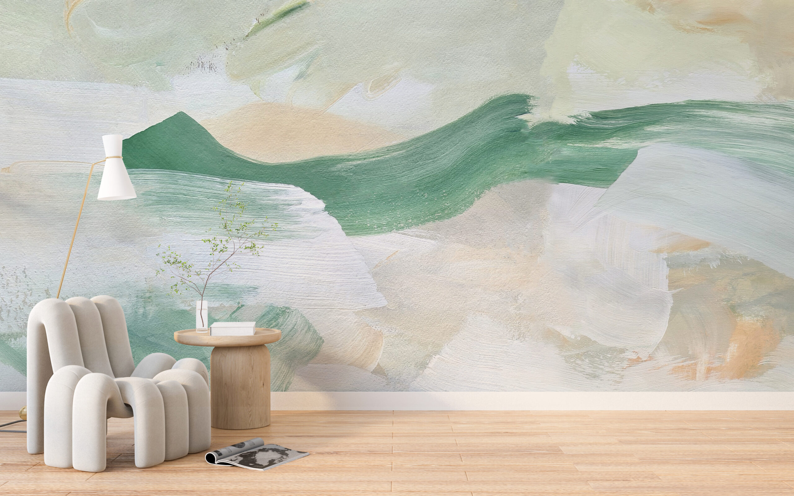 Nástěnná zelená abstrakce