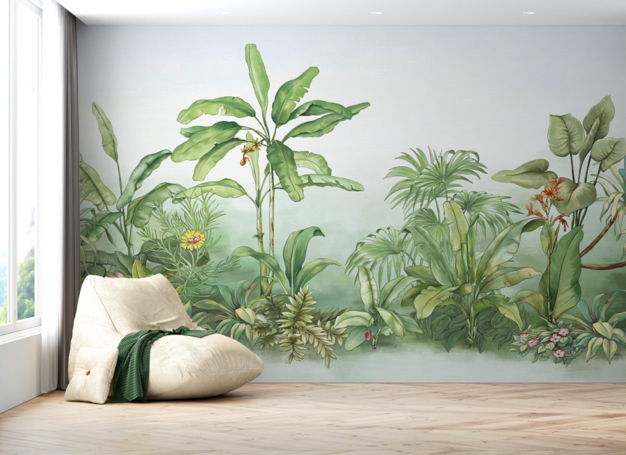 Pictura murală junglă verde