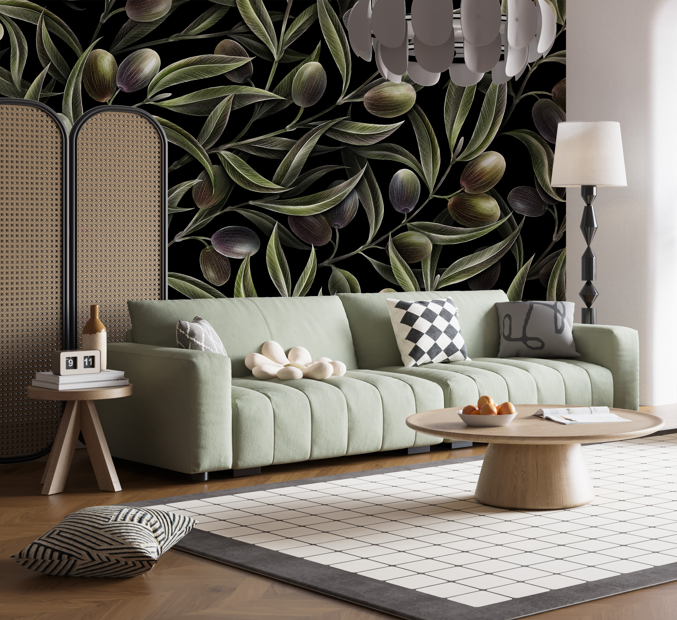 Nástěnná malba Zelené olivy