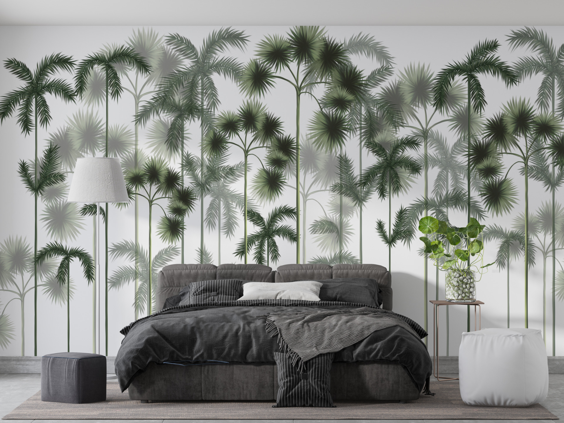 Nástěnná malba Green Palm Forest