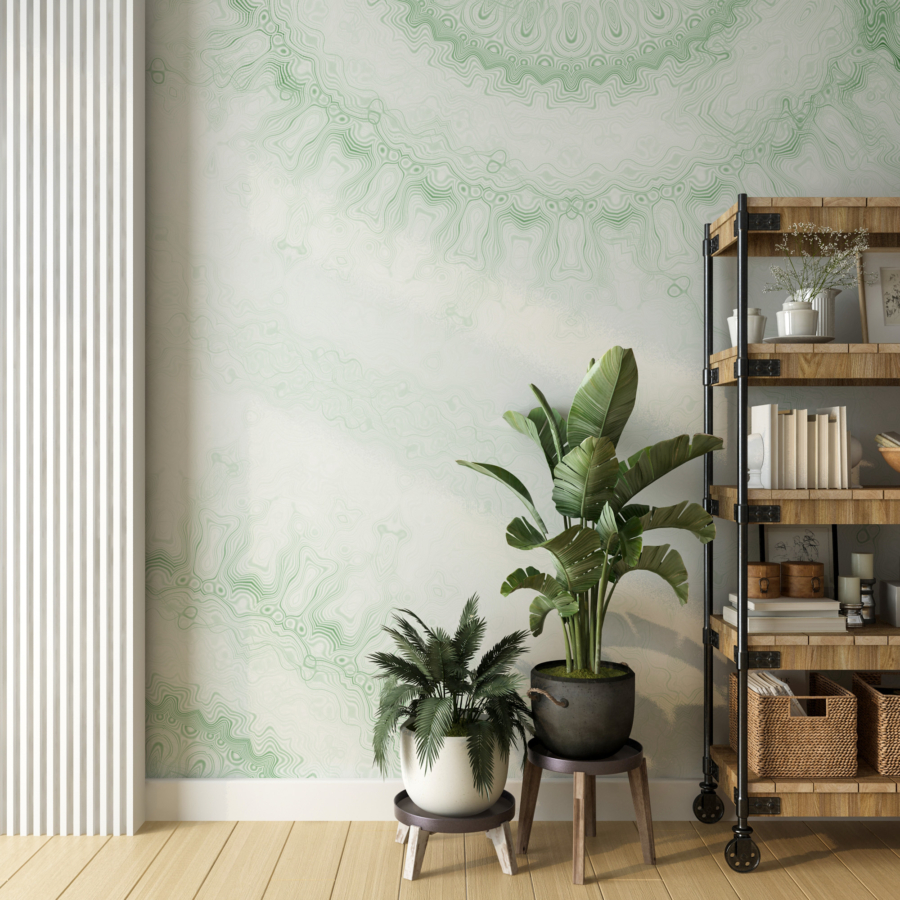 Mandala verde murală