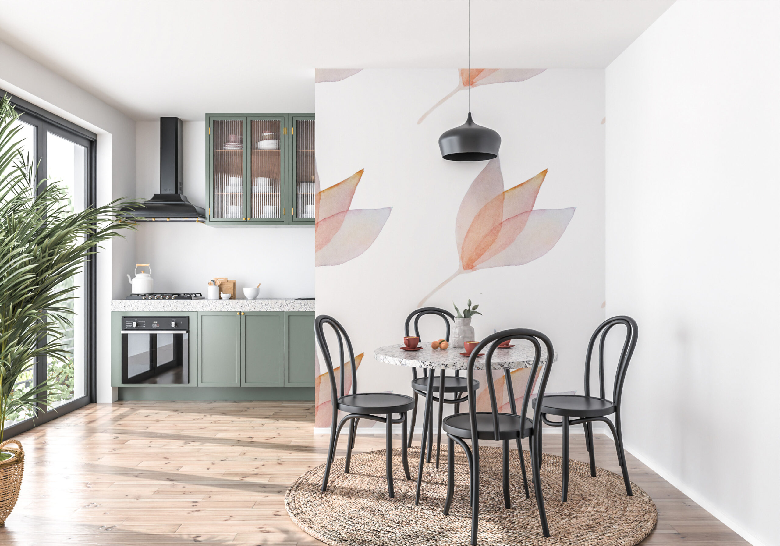 Nástěnná malba Lilie v bílé barvě