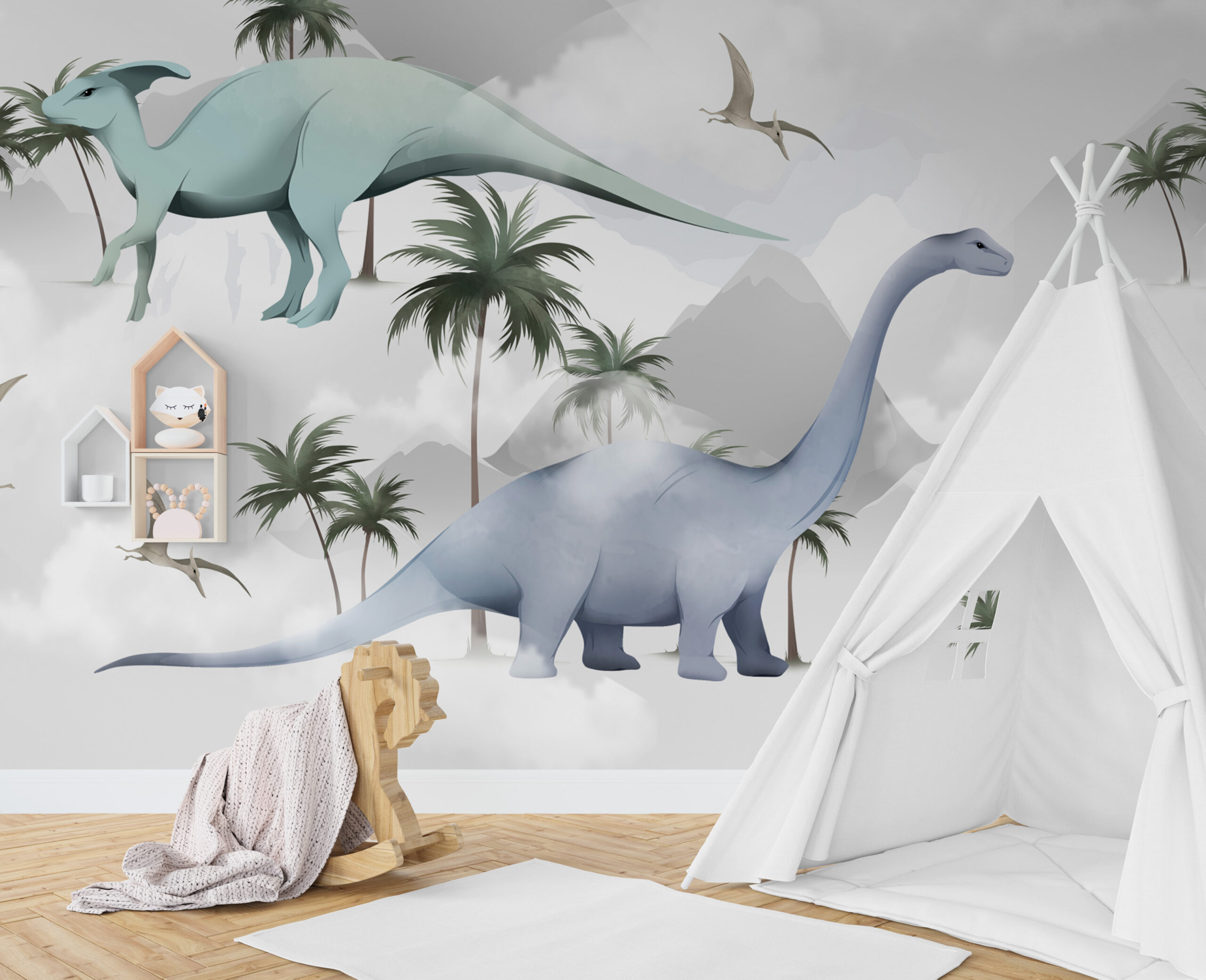 Dětská nástěnná malba Jurský park