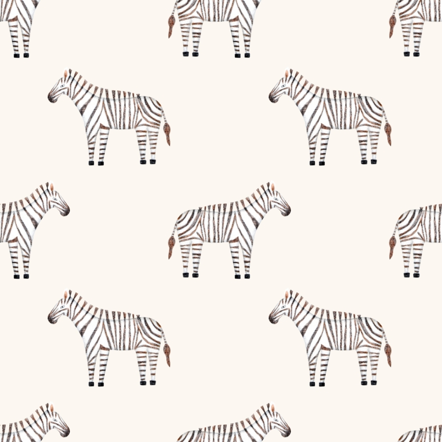 Colored,Pencils,Drawn,Zebra,Seamless,Pattern.,African,,Tropical,,Zoo,,Savannah
