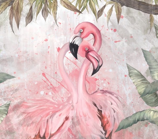 Sienų tapyba Flamingai apkabinime