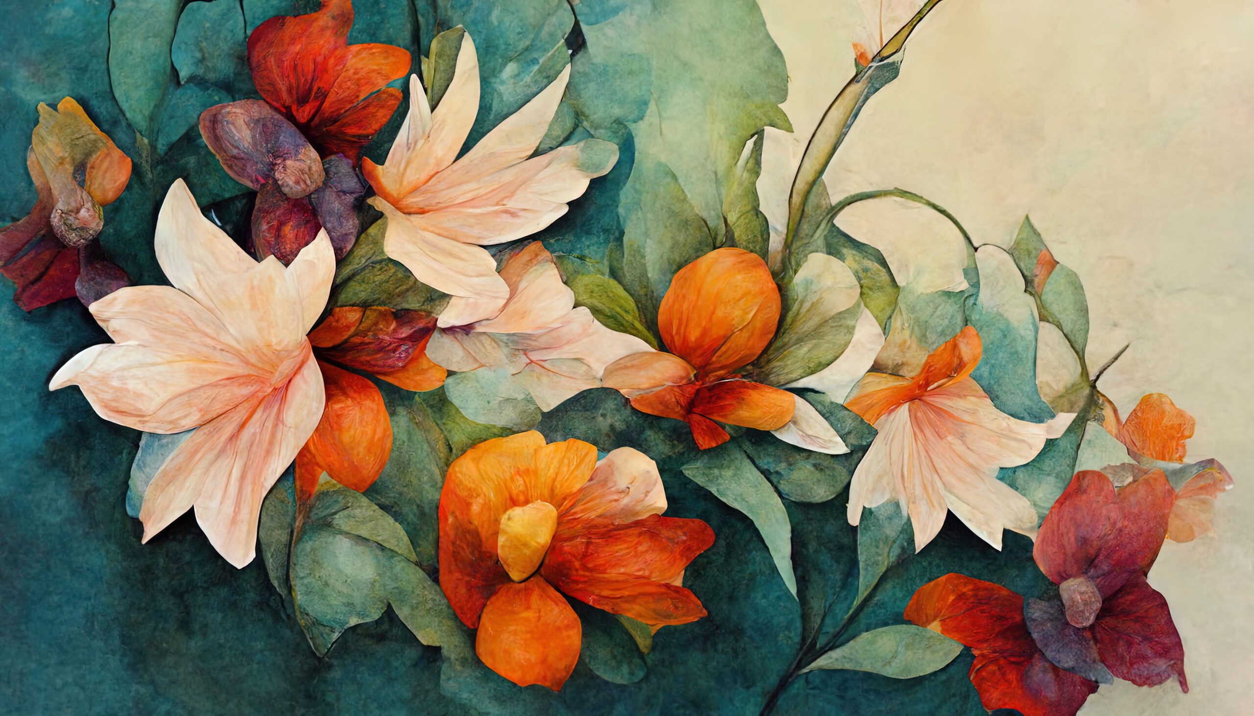 Beautiful,,Colorful,,Abstract,Art.,Colorful,Painting.,Watercolor,Background,With,Flowers