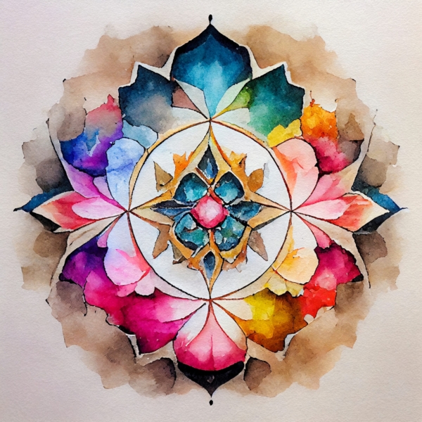 Freska Vaivorykštės mandala